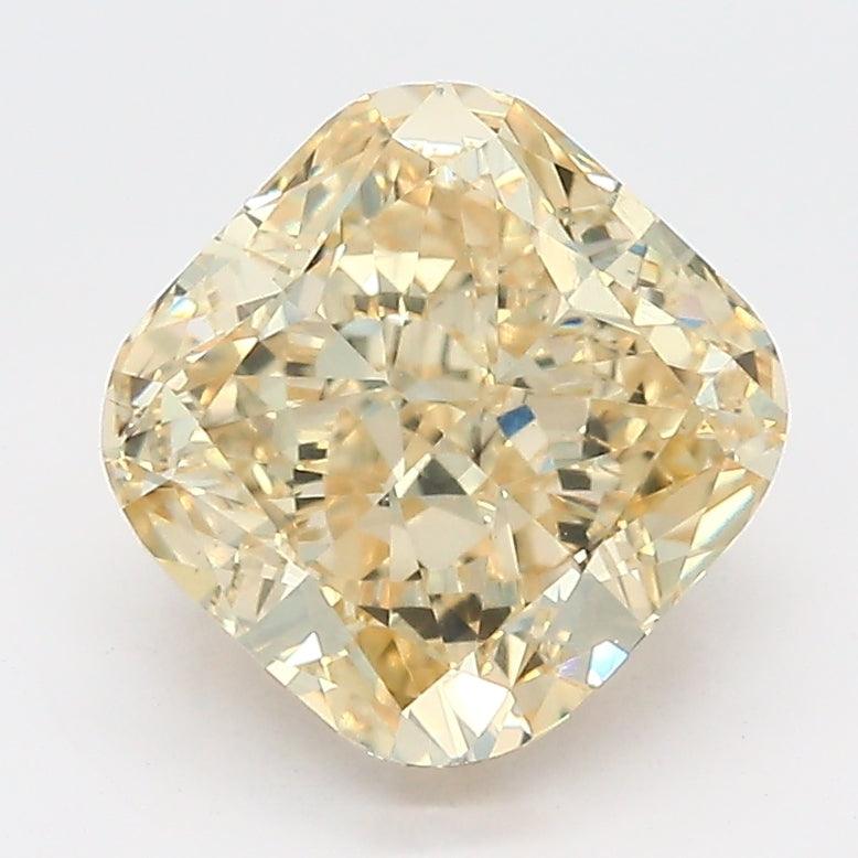 Loose 2.5 Carat Fancy Yellow SI1 IGI Certified Lab Grown Cushion Diamonds