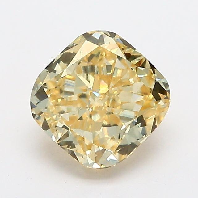 Loose 1.02 Carat Fancy Yellow SI1 IGI Certified Lab Grown Cushion Diamonds
