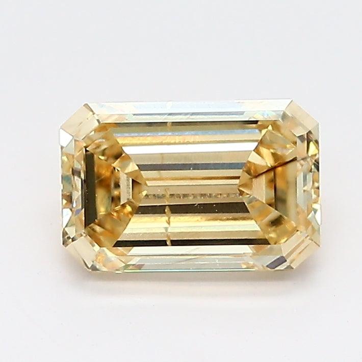 Loose 1 Carat Fancy Yellow SI1 IGI Certified Lab Grown Emerald Diamonds