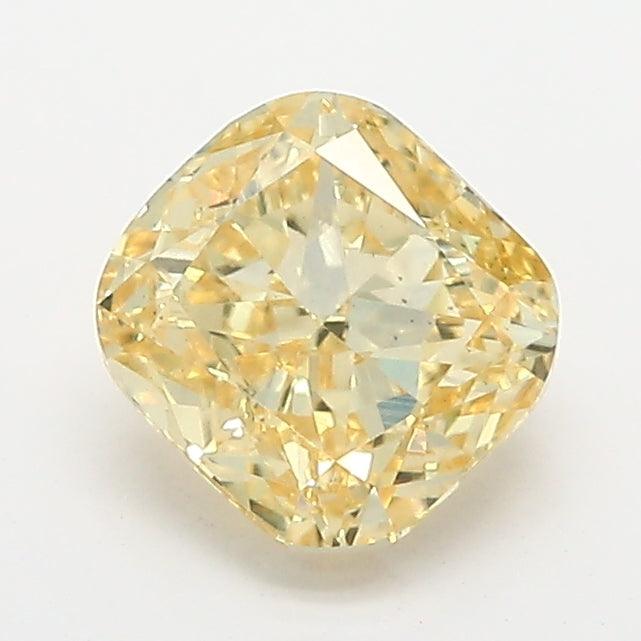Loose 1.07 Carat Intense Yellow VS2 IGI Certified Lab Grown Cushion Diamonds