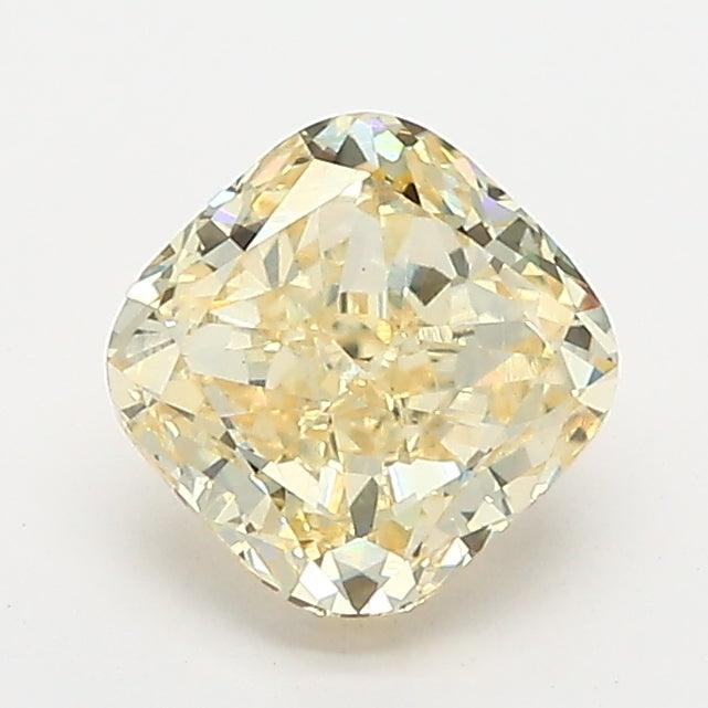 Loose 1.08 Carat Fancy Yellow VS1 IGI Certified Lab Grown Cushion Diamonds