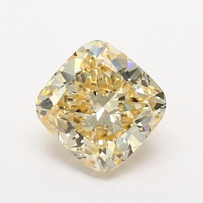 Loose 1.21 Carat Intense Yellow VS2 IGI Certified Lab Grown Cushion Diamonds