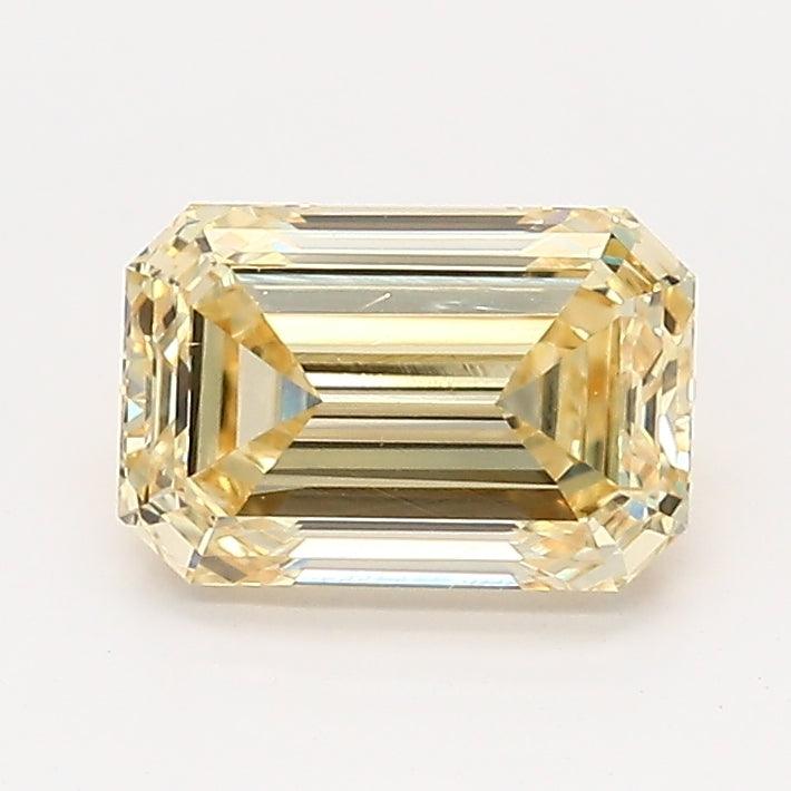 Loose 1.12 Carat Fancy Yellow VS1 IGI Certified Lab Grown Emerald Diamonds