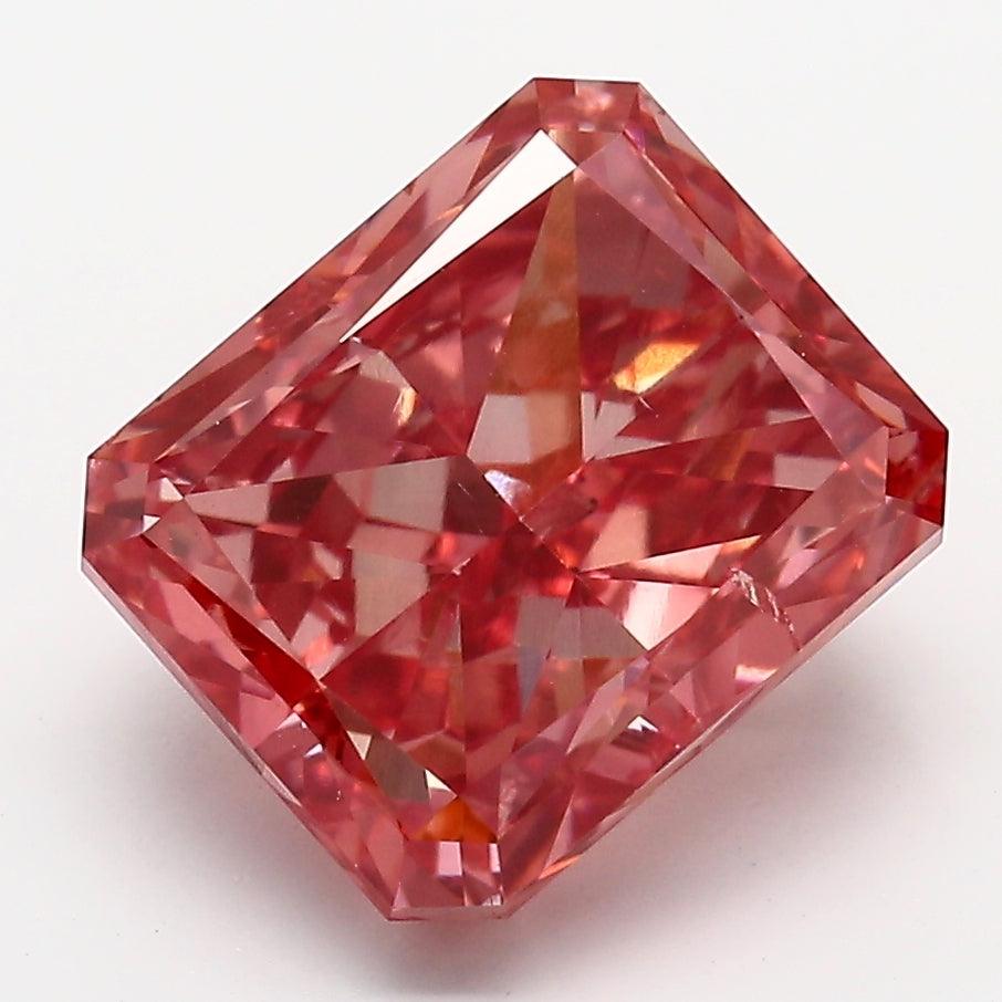 Loose 4.54 Carat Vivid Pink SI1 IGI Certified Lab Grown Radiant Diamonds