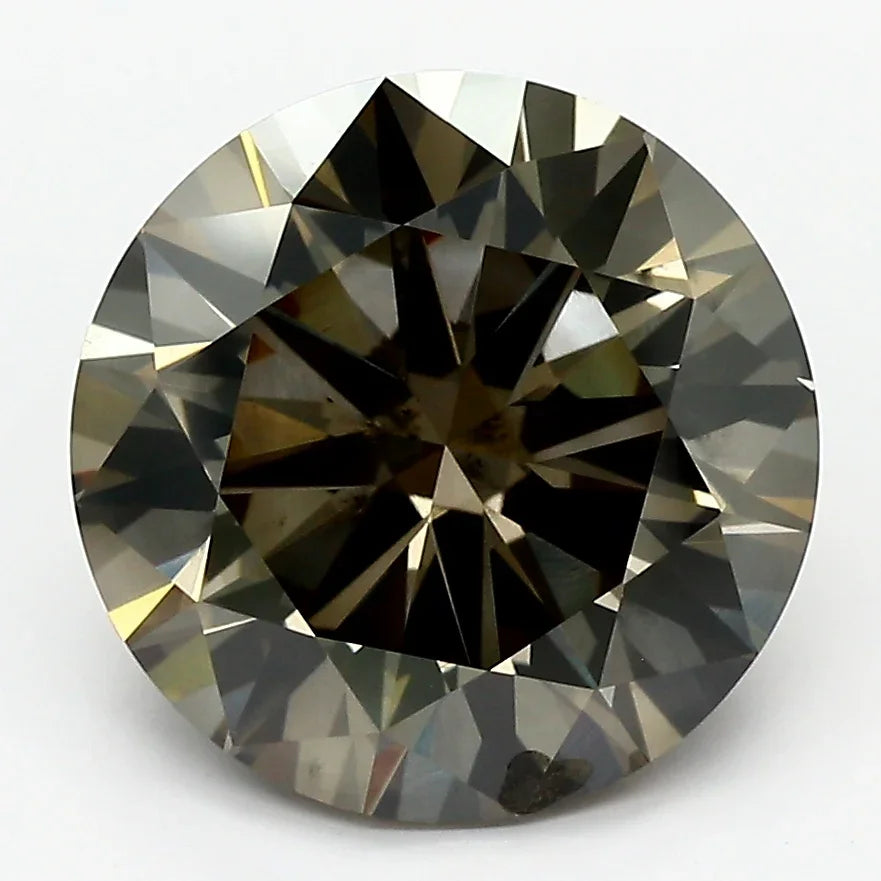 Loose 4.08 Carat Dark Gray SI1 IGI Certified Lab Grown Round Diamonds