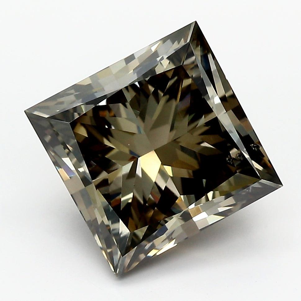 Loose 4.06 Carat Fancy Gray SI1 IGI Certified Lab Grown Princess Diamonds