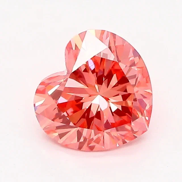 Loose 0.76 Carat Vivid Pink SI1 IGI Certified Lab Grown Heart Diamonds