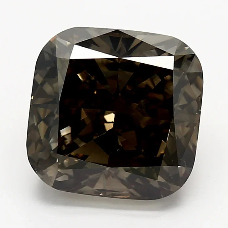 Loose 3.55 Carat Dark Gray VS2 IGI Certified Lab Grown Cushion Diamonds