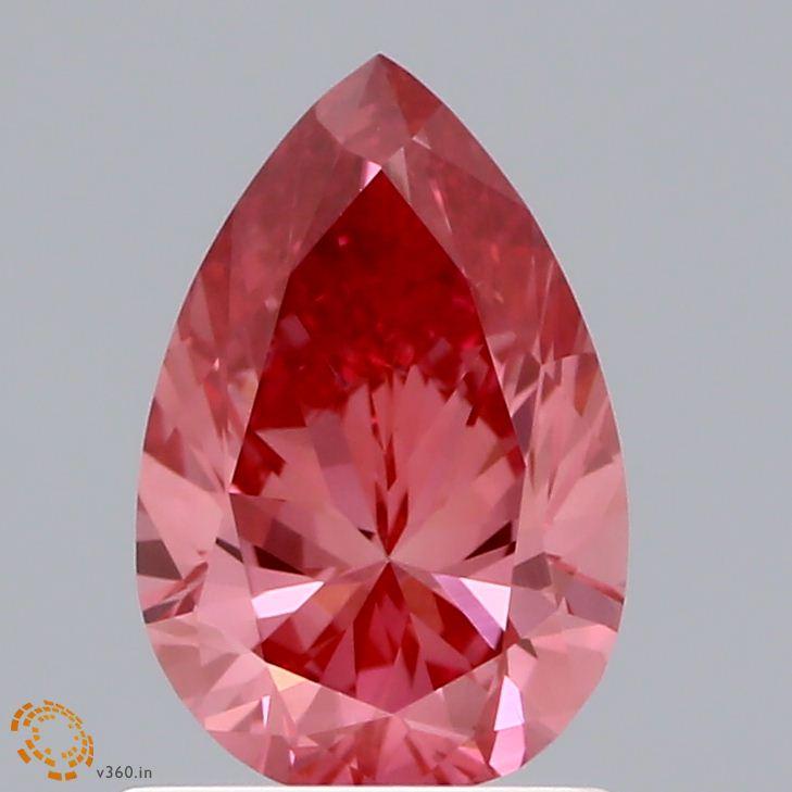 Loose 0.99 Carat Vivid Pink SI1 IGI Certified Lab Grown Pear Diamonds