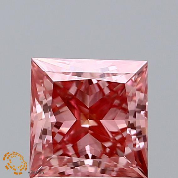 Loose 1.13 Carat Vivid Pink SI1 IGI Certified Lab Grown Princess Diamonds