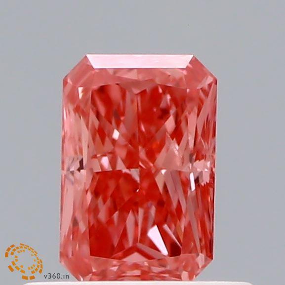 Loose 0.49 Carat Vivid Pink SI2 IGI Certified Lab Grown Radiant Diamonds