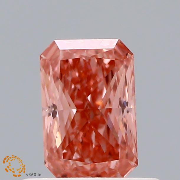 Loose 0.54 Carat Vivid Pink SI1 IGI Certified Lab Grown Radiant Diamonds