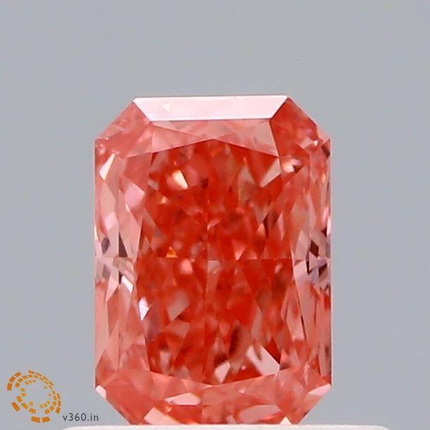 Loose 0.58 Carat Vivid Pink SI1 IGI Certified Lab Grown Radiant Diamonds
