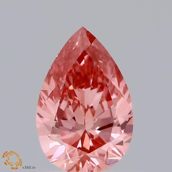 Loose 0.56 Carat Vivid Pink VS2 IGI Certified Lab Grown Pear Diamonds