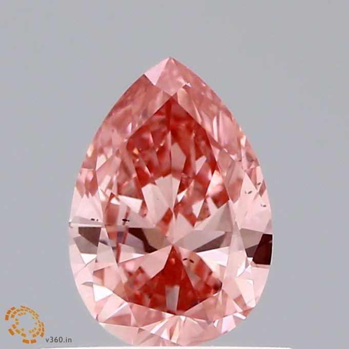 Loose 0.56 Carat Vivid Pink VS2 IGI Certified Lab Grown Pear Diamonds
