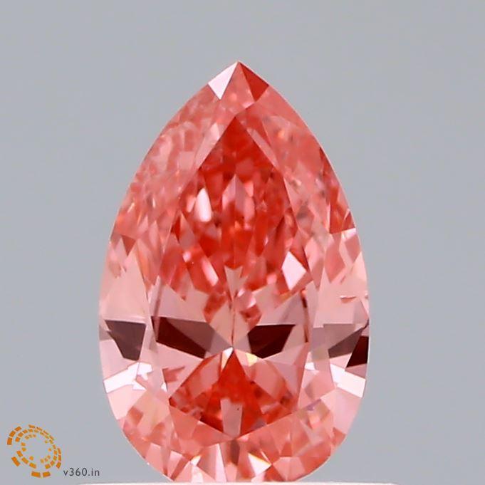 Loose 0.56 Carat Vivid Pink SI1 IGI Certified Lab Grown Pear Diamonds