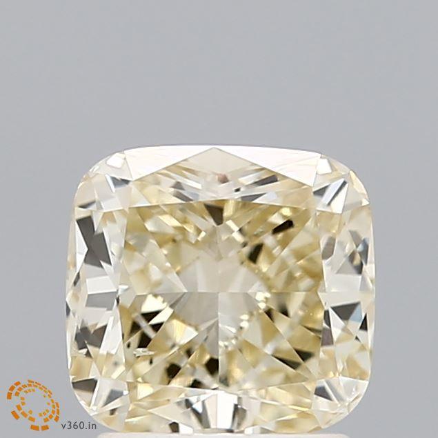 Loose 1.54 Carat Fancy Light Yellow SI1 IGI Certified Lab Grown Cushion Diamonds