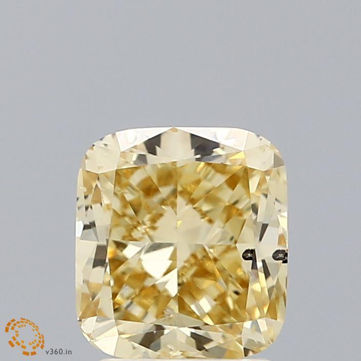 Loose 2 Carat Deep Yellow SI2 IGI Certified Lab Grown Cushion Diamonds