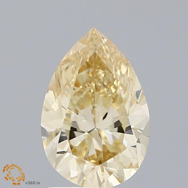 Loose 1.16 Carat Fancy Yellow VS2 IGI Certified Lab Grown Pear Diamonds
