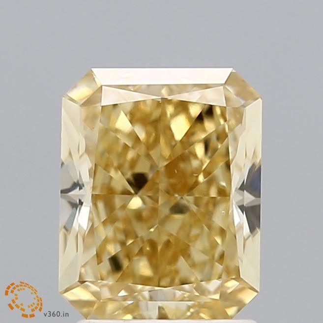 Loose 2.06 Carat Deep Yellow VS1 IGI Certified Lab Grown Radiant Diamonds