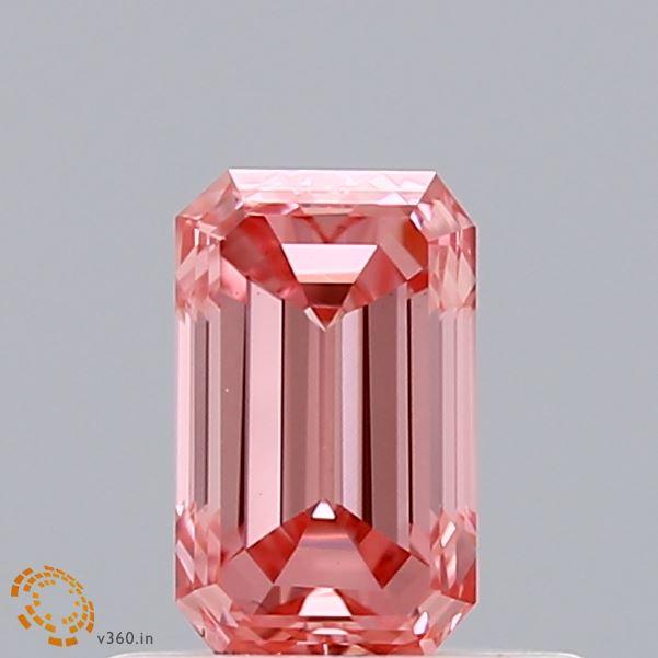 Loose 0.48 Carat Intense Pink SI1 IGI Certified Lab Grown Emerald Diamonds