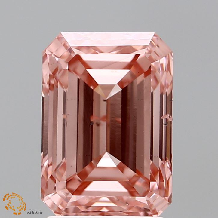 Loose 3.02 Carat Intense Pink SI1 IGI Certified Lab Grown Emerald Diamonds