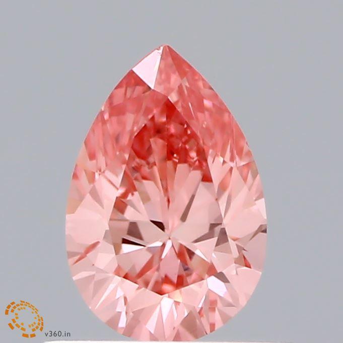 Loose 0.66 Carat Vivid Pink VS2 IGI Certified Lab Grown Pear Diamonds