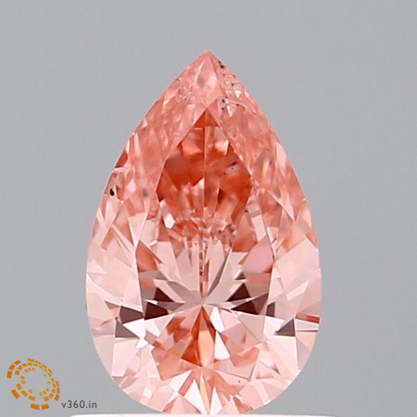 Loose 0.77 Carat Intense Pink SI1 IGI Certified Lab Grown Pear Diamonds