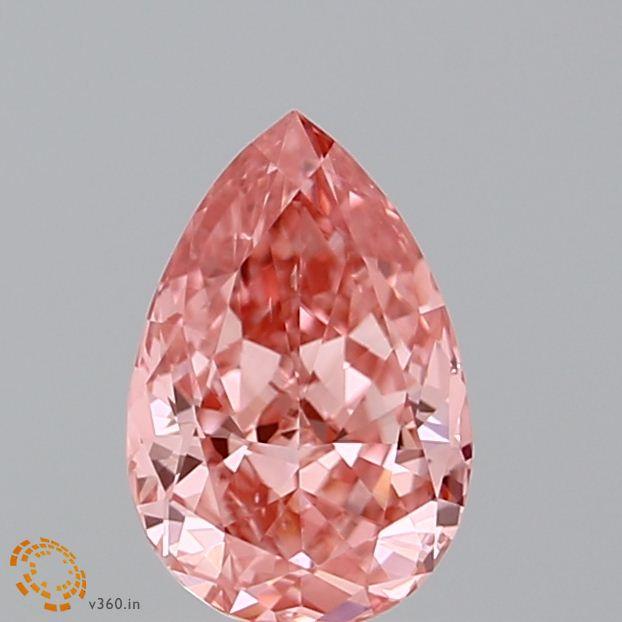 Loose 0.86 Carat Vivid Pink SI1 IGI Certified Lab Grown Pear Diamonds