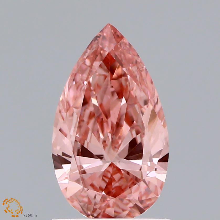 Loose 0.89 Carat Vivid Pink VS1 IGI Certified Lab Grown Pear Diamonds