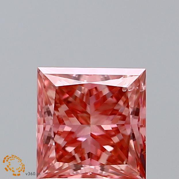 Loose 1.23 Carat Vivid Pink SI1 IGI Certified Lab Grown Princess Diamonds