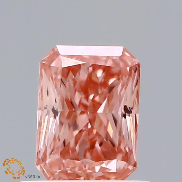 Loose 0.61 Carat Intense Pink VS2 IGI Certified Lab Grown Radiant Diamonds