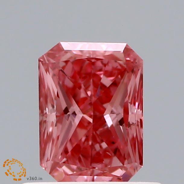 Loose 0.63 Carat Vivid Pink SI2 IGI Certified Lab Grown Radiant Diamonds