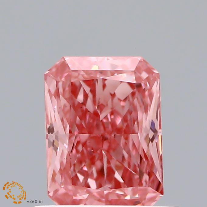 Loose 0.77 Carat Intense Pink VS2 IGI Certified Lab Grown Radiant Diamonds
