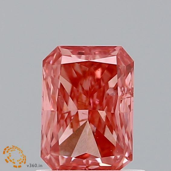 Loose 0.91 Carat Vivid Pink SI2 IGI Certified Lab Grown Radiant Diamonds