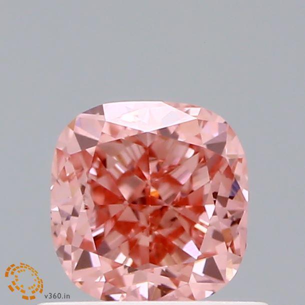 Loose 0.68 Carat Intense Pink SI1 IGI Certified Lab Grown Cushion Diamonds