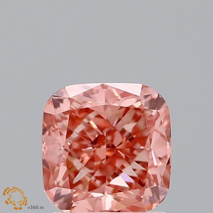 Loose 1.75 Carat Vivid Pink SI1 IGI Certified Lab Grown Cushion Diamonds