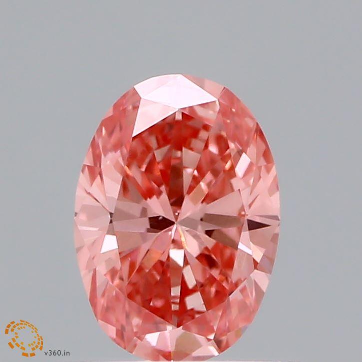 Loose 0.69 Carat Vivid Pink VS2 IGI Certified Lab Grown Oval Diamonds