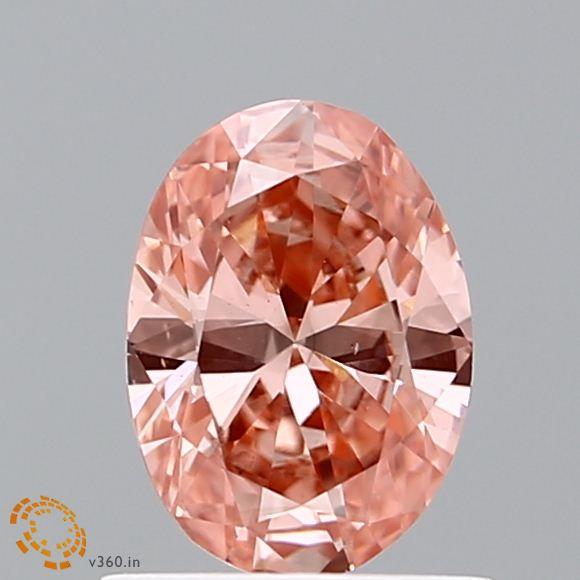 Loose 0.77 Carat Vivid Pink SI1 IGI Certified Lab Grown Oval Diamonds