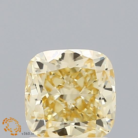 Loose 1.18 Carat Fancy Yellow VS2 IGI Certified Lab Grown Cushion Diamonds