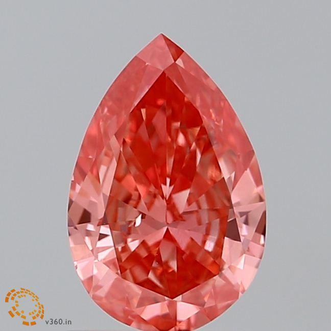 Loose 1.01 Carat Deep Pink SI1 IGI Certified Lab Grown Pear Diamonds