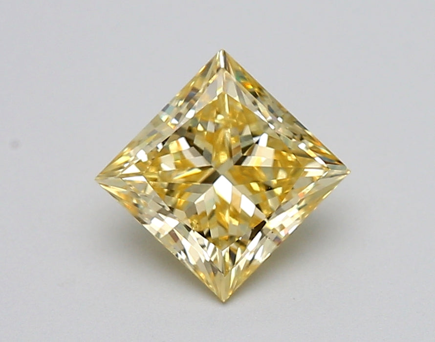 Loose 1.04 Carat Intense Yellow VS1 IGI Certified Lab Grown Princess Diamonds