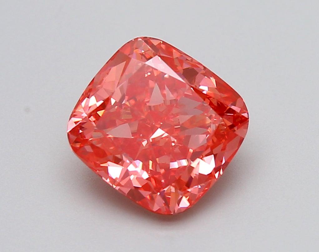 Loose 2.09 Carat Vivid Pink VS2 IGI Certified Lab Grown Cushion Diamonds