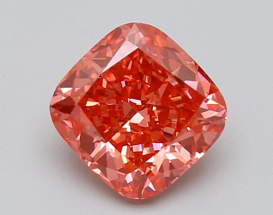 Loose 1.94 Carat Vivid Pink VS2 IGI Certified Lab Grown Cushion Diamonds
