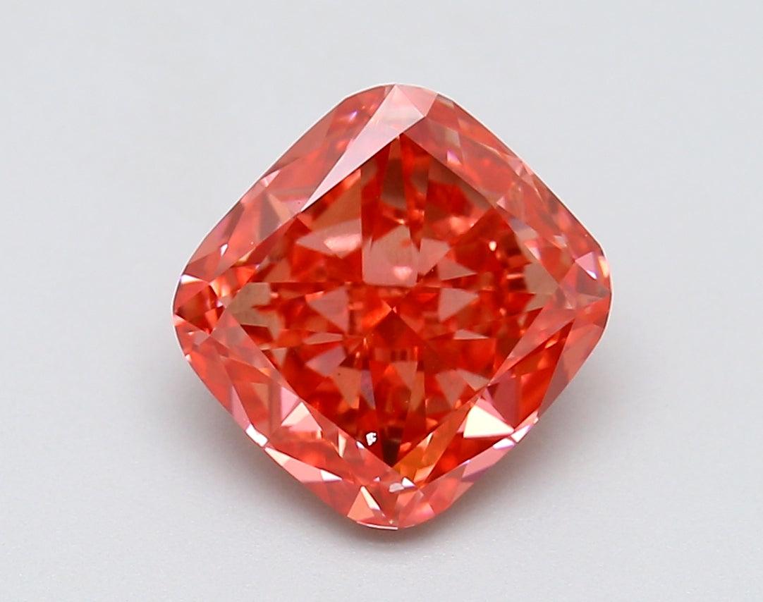 Loose 1.79 Carat Vivid Pink VS1 IGI Certified Lab Grown Cushion Diamonds