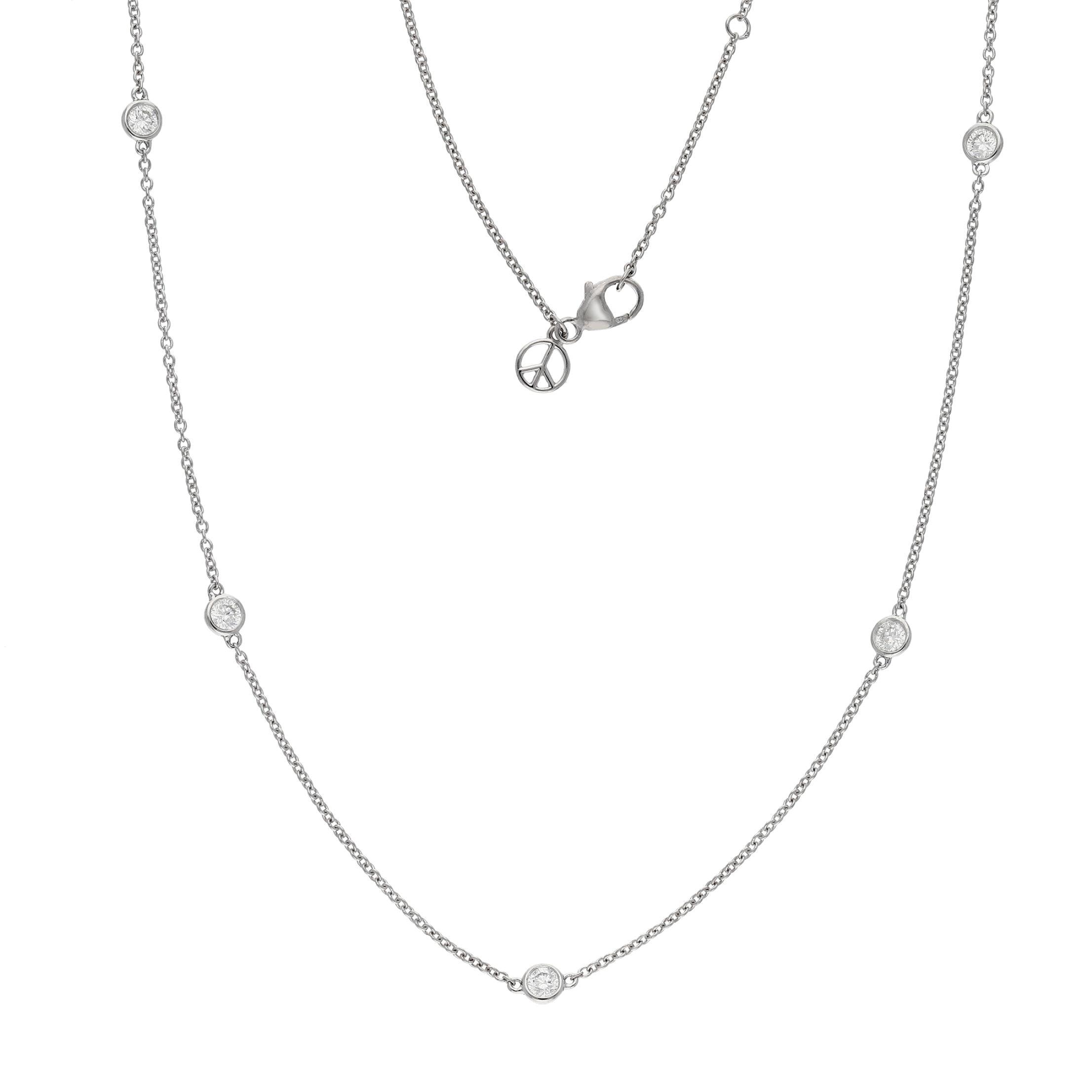 Diamond Station Necklace 1/2Ctw