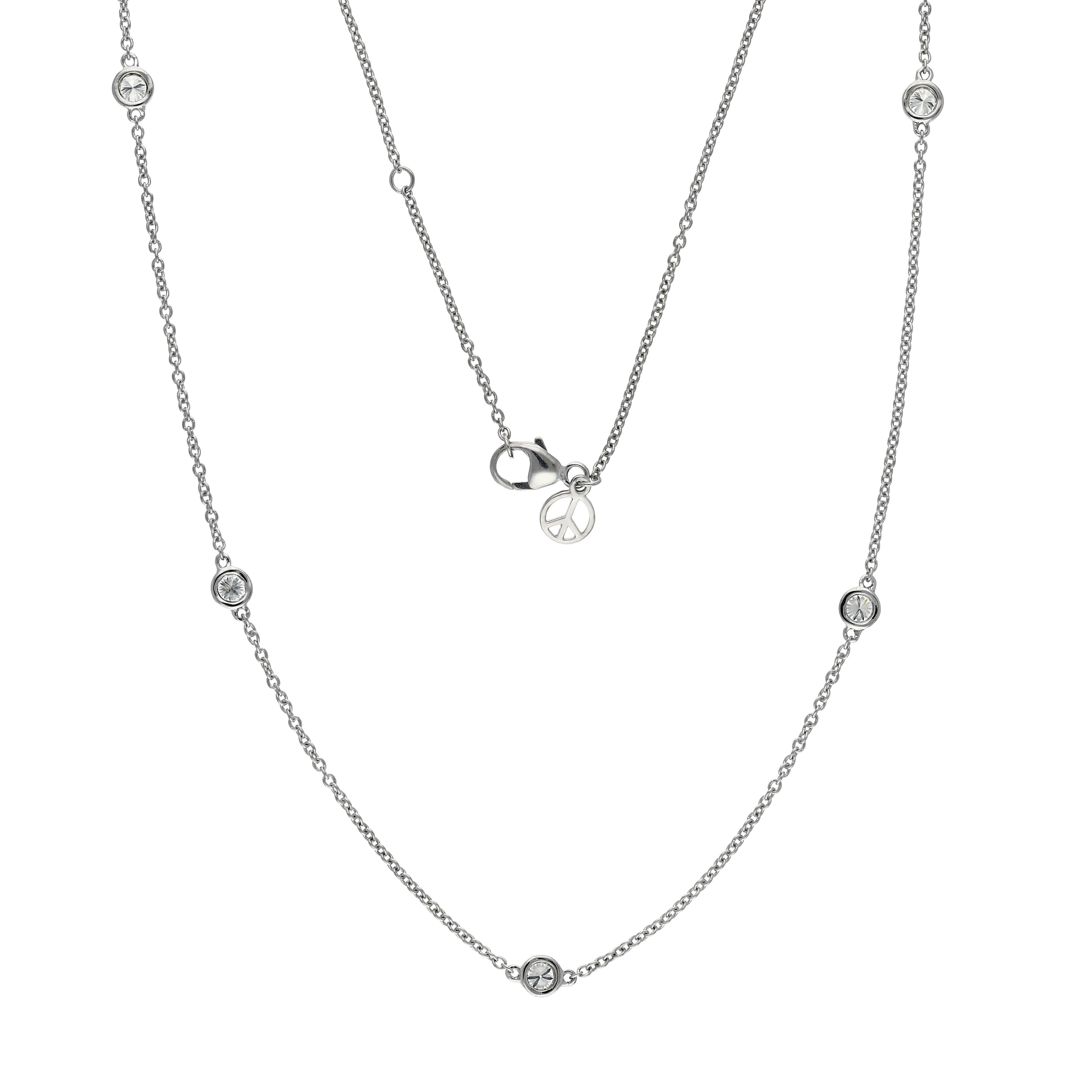 Diamond Station Necklace 1/2Ctw