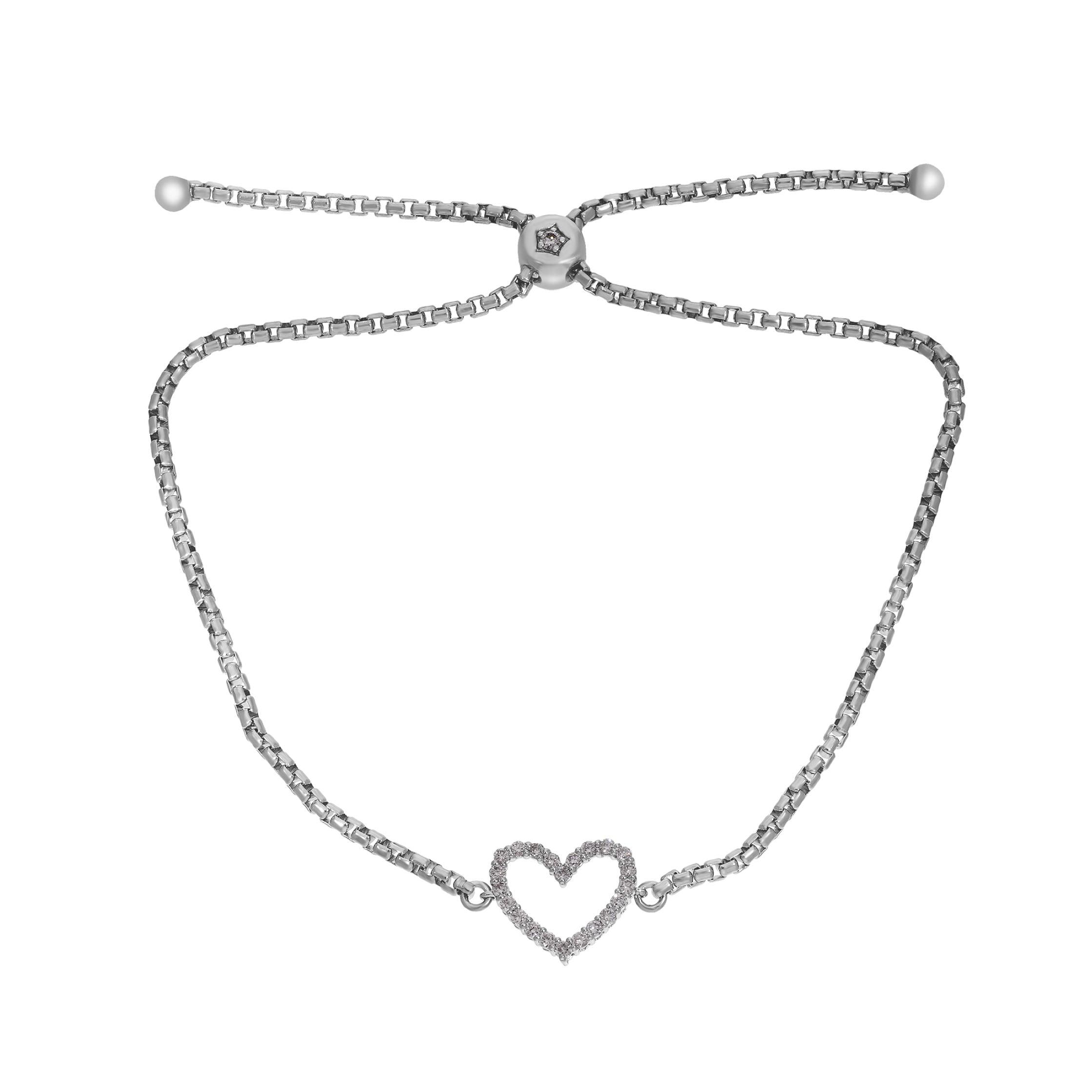 Heart Bolo Bracelet - 1/4Ctw