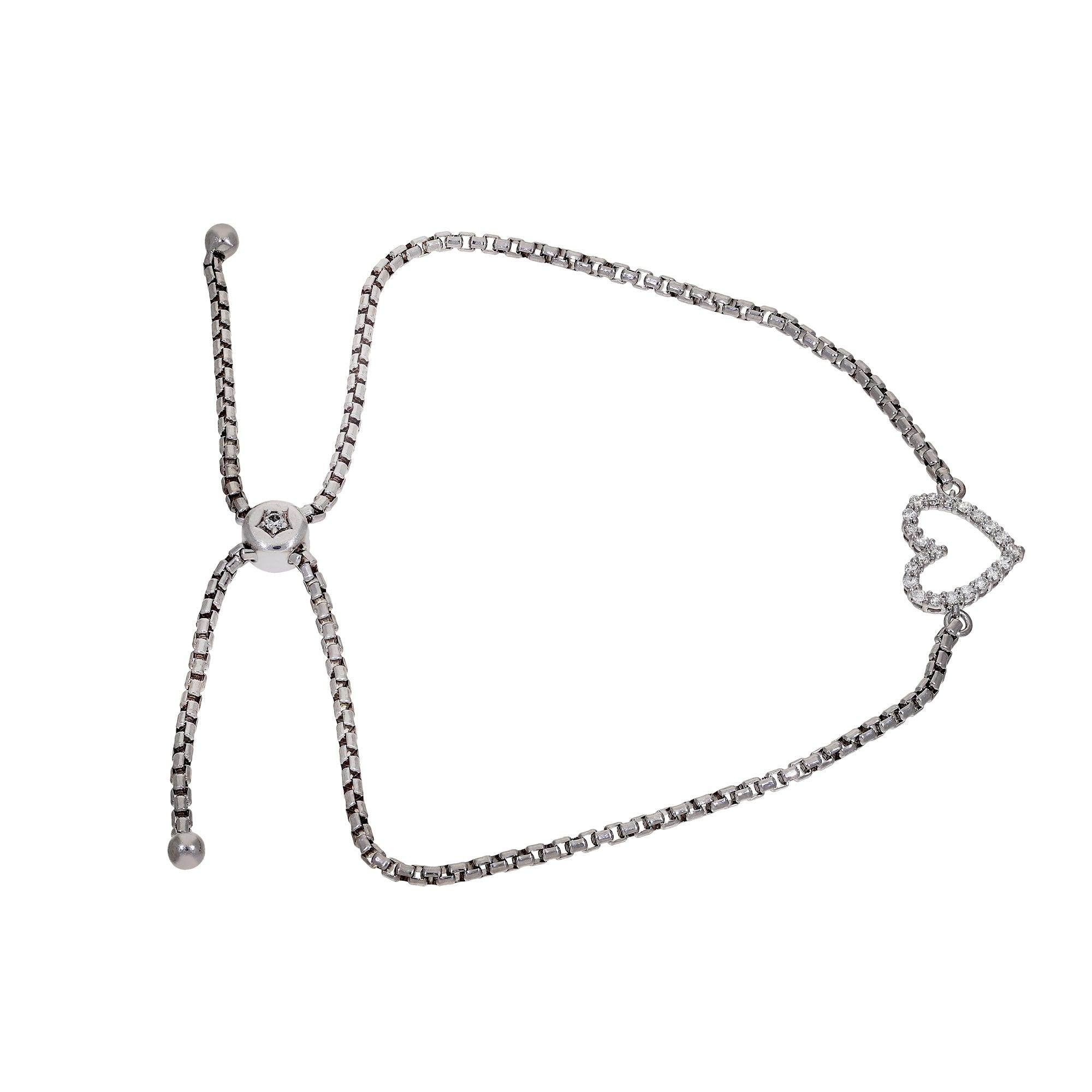 Heart Bolo Bracelet - 1/4Ctw