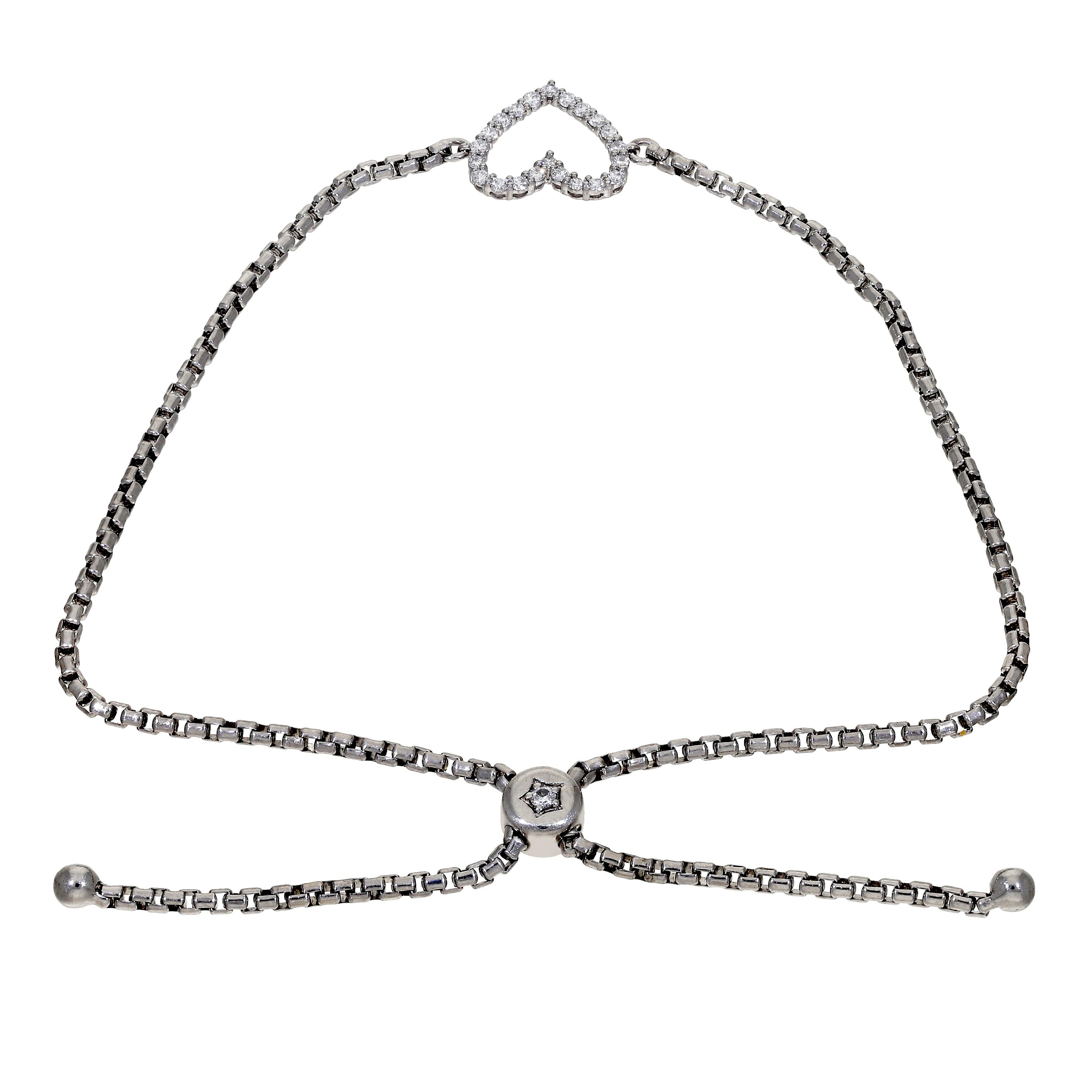 Heart Bolo Bracelet - 1/4Ctw
